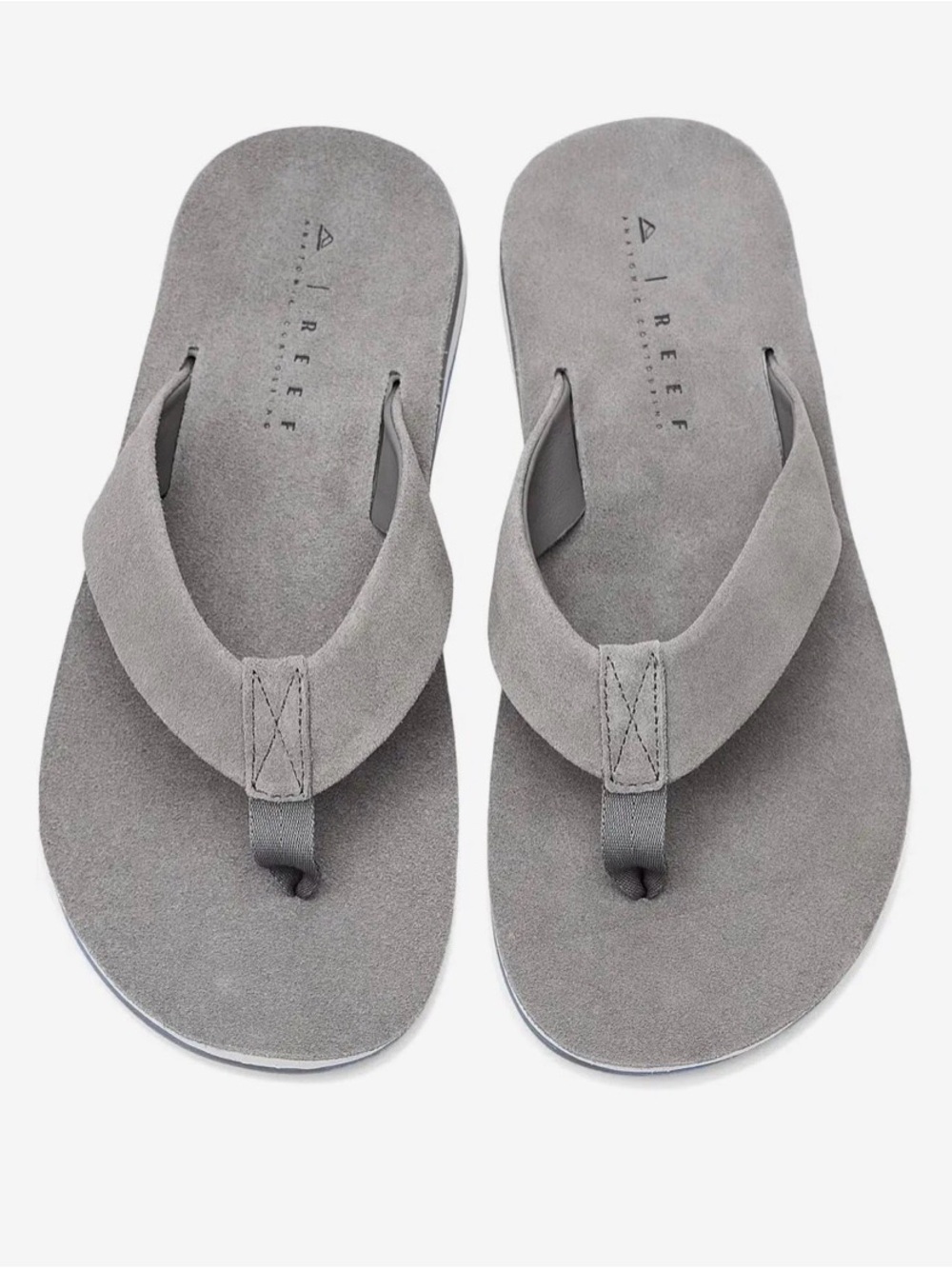 Reef Men’s Ojai Suede Gray Flip Flops in Size 12